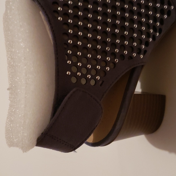 Studded Slate Blue Suede Booties - Picture 4 of 5